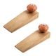 2 Pieces Orange And Black Etched Ceramic Wooden Door Stopper